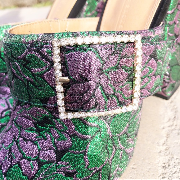 ASOS Flower Heeled Mules Buckle Rhinestone - Picture 9 of 12